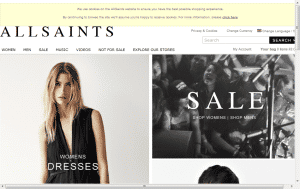 Preview 3 of the AllSaints website