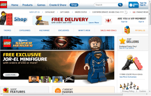 Preview 2 of the Lego website