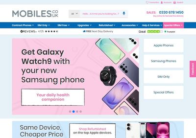 mobiles.co.uk homepage on 14 Oct 2026