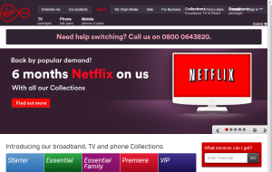 Preview 2 of the Virgin Media website