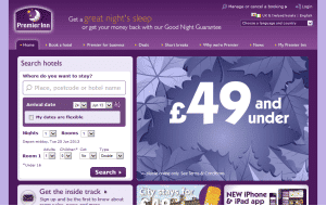 Preview 2 of the Premier Inn website