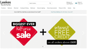 Preview 3 of the Leekes website