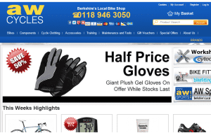 Preview 2 of the AW Cycles website