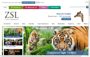 Preview 2 of the London Zoo website