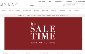 Preview 2 of the My Bag website