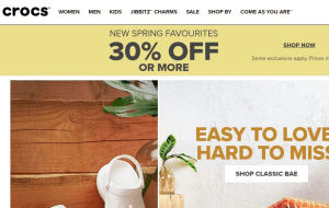 Preview 2 of the Crocs website