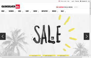 Preview 2 of the Quiksilver website