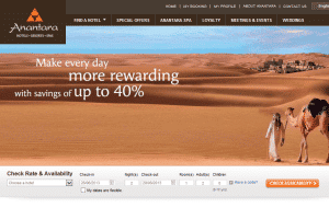 Preview 2 of the Anantara website