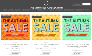 Preview 2 of the QHotels website