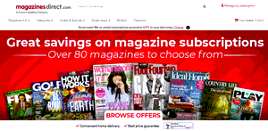 Preview 2 of the Magazines Direct website