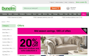 Preview 2 of the Dunelm website