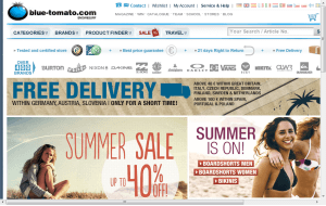 Preview 2 of the Blue Tomato website