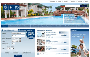 Preview 2 of the H10 Hotels website