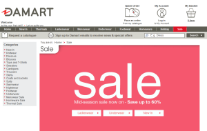 Preview 2 of the Damart website