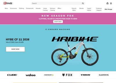 tredz.co.uk homepage on 15 Oct 2026