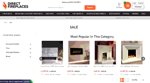 Preview 2 of the Direct Fireplaces website