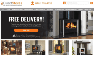 Preview 2 of the Direct Stoves website