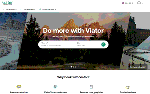 Preview 2 of the Viator website