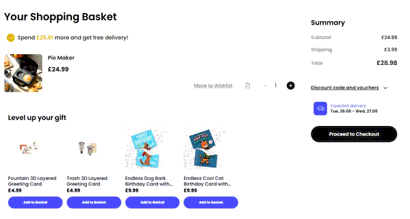 Firebox shopping basket screenshot