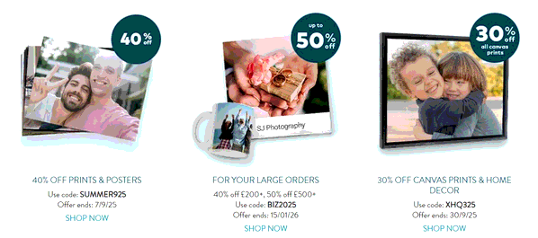 Snapfish shopping basket screenshot