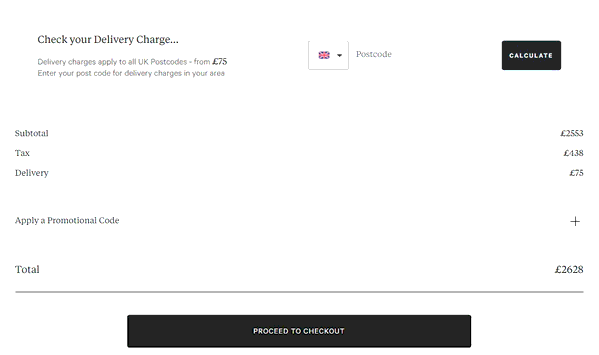 Darlings Of Chelsea shopping basket screenshot