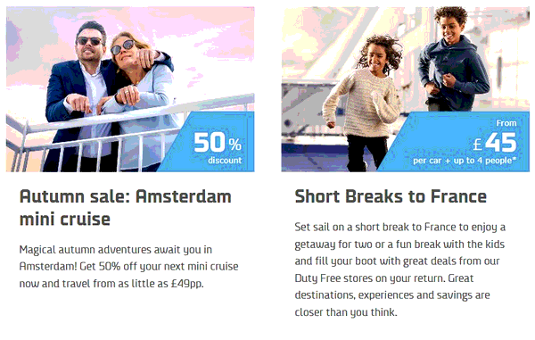 DFDS shopping basket screenshot