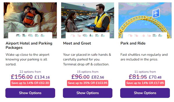 Holiday Extras shopping basket screenshot