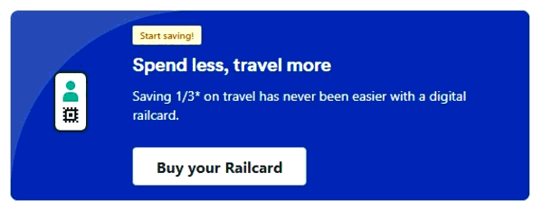 Trainline shopping basket screenshot