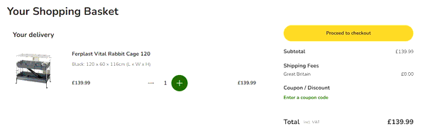 zooplus shopping basket screenshot