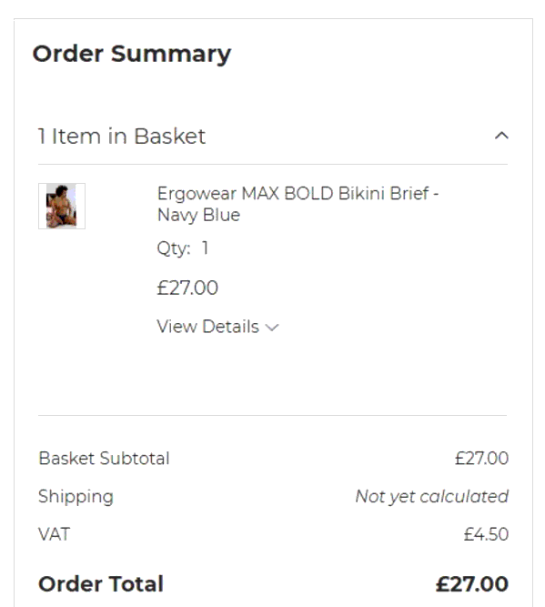 Dead Good Undies shopping basket screenshot