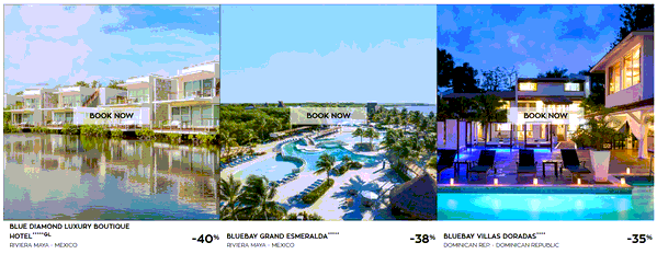 BlueBay Hotels & Resorts shopping basket screenshot