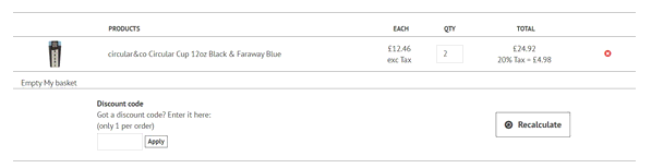 Design 2 Please shopping basket screenshot