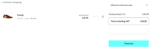 Wynsors shopping basket screenshot