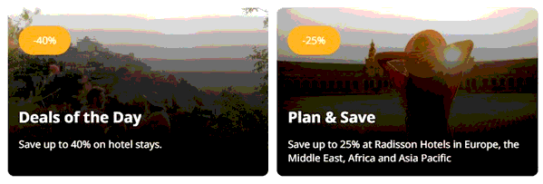 Radisson Hotels shopping basket screenshot