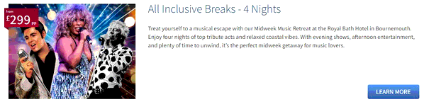 Britannia Hotels shopping basket screenshot