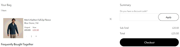 Craghoppers shopping basket screenshot