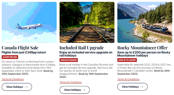 Canadian Affair shopping basket screenshot