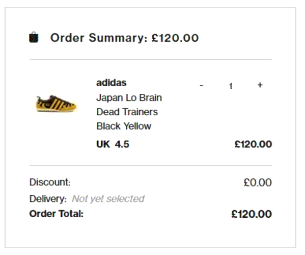 Offspring shopping basket screenshot