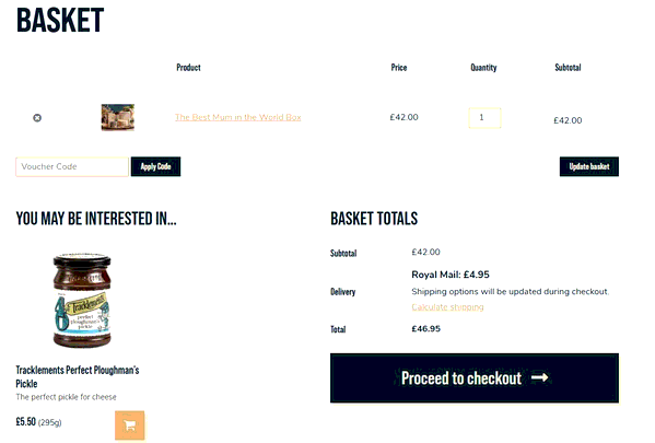 Pong Cheese shopping basket screenshot
