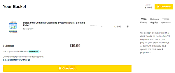 Evolution Slimming shopping basket screenshot