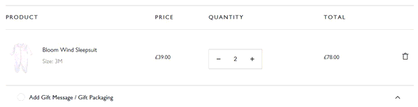 Marie-Chantal shopping basket screenshot