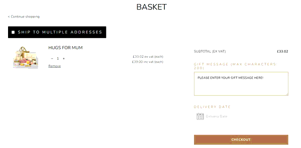 Highland Fayre shopping basket screenshot