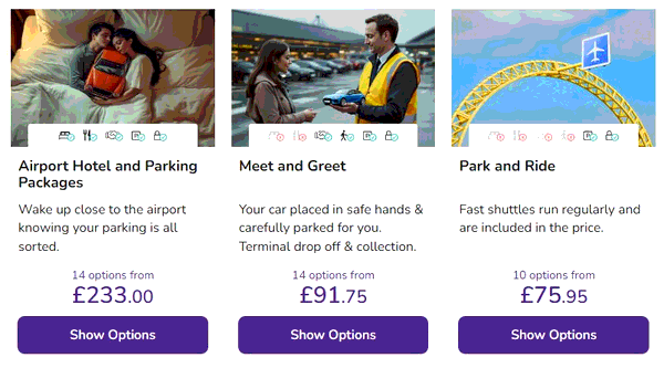 Birmingham Airport Parking shopping basket screenshot