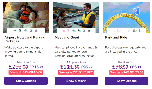Aberdeen Airport Parking shopping basket screenshot