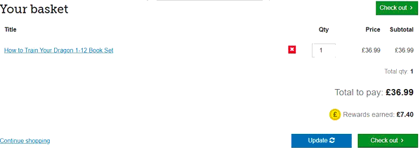 Scholastic shopping basket screenshot