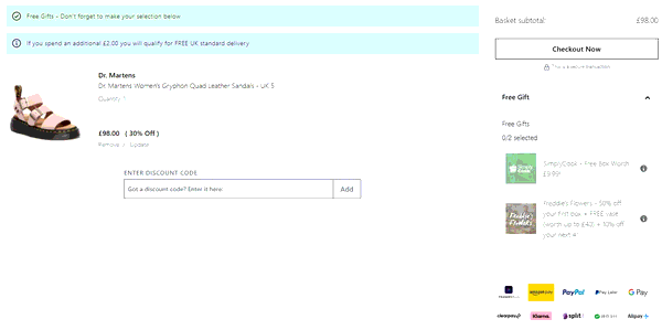 AllSole shopping basket screenshot