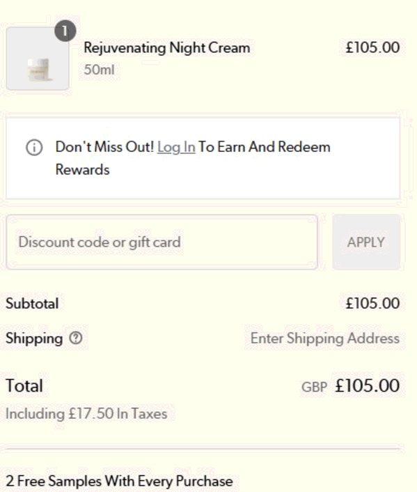 Omorovicza shopping basket screenshot