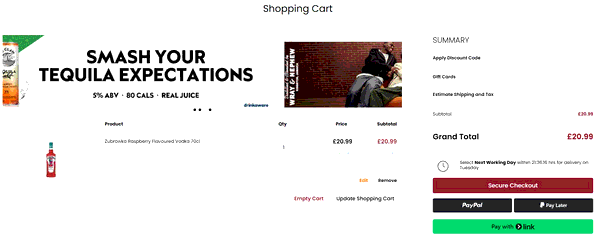 Drink Supermarket shopping basket screenshot