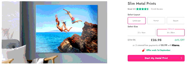 PrinterPix shopping basket screenshot