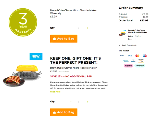 High Street TV shopping basket screenshot